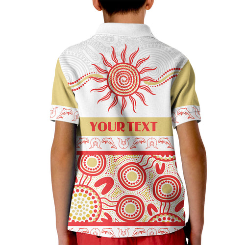 Dolphins NAIDOC Week Personalised Kid Polo Shirt Aboriginal Torres Strait Islanders Vibe