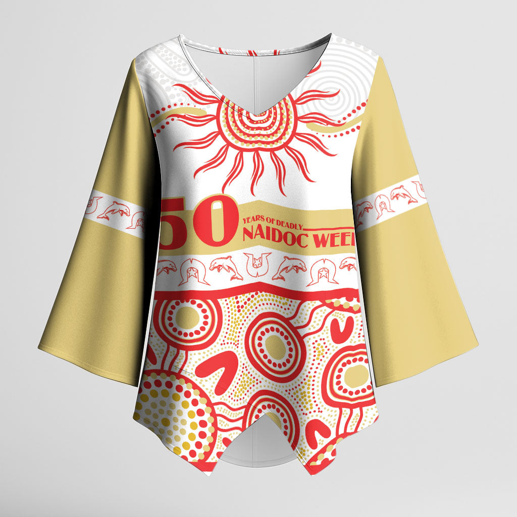 Dolphins NAIDOC Week Personalised Kimono Sleeve Blouse Aboriginal Torres Strait Islanders Vibe