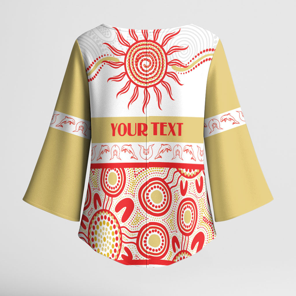 Dolphins NAIDOC Week Personalised Kimono Sleeve Blouse Aboriginal Torres Strait Islanders Vibe