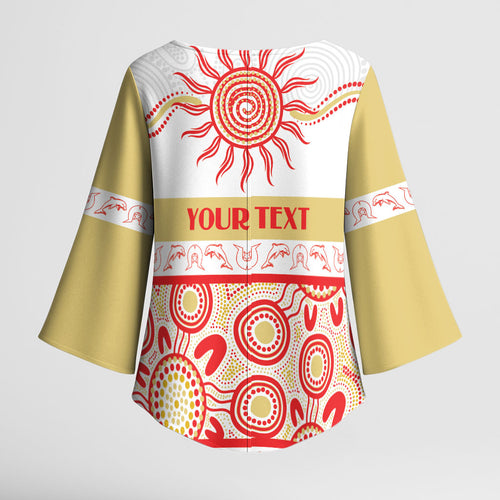 Dolphins NAIDOC Week Personalised Kimono Sleeve Blouse Aboriginal Torres Strait Islanders Vibe