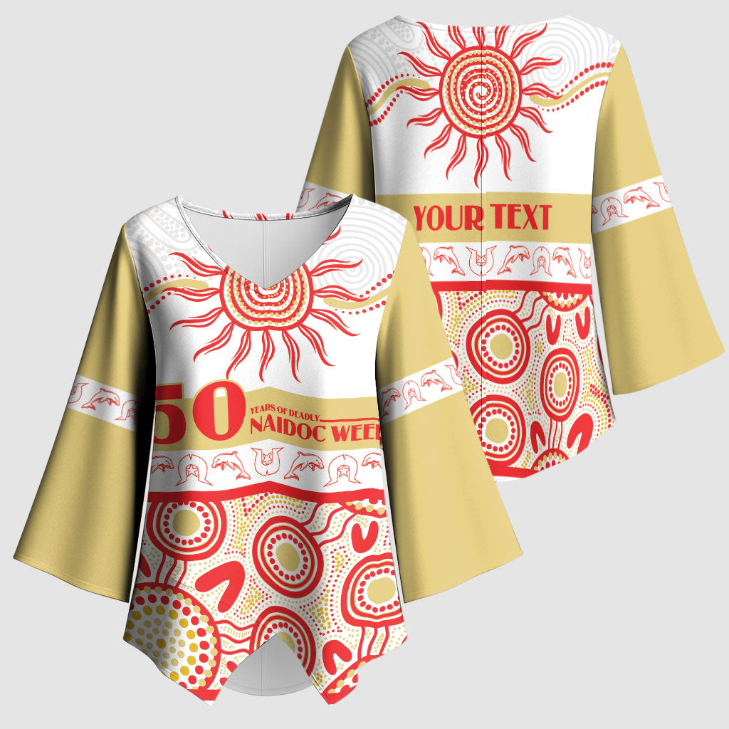 Dolphins NAIDOC Week Personalised Kimono Sleeve Blouse Aboriginal Torres Strait Islanders Vibe