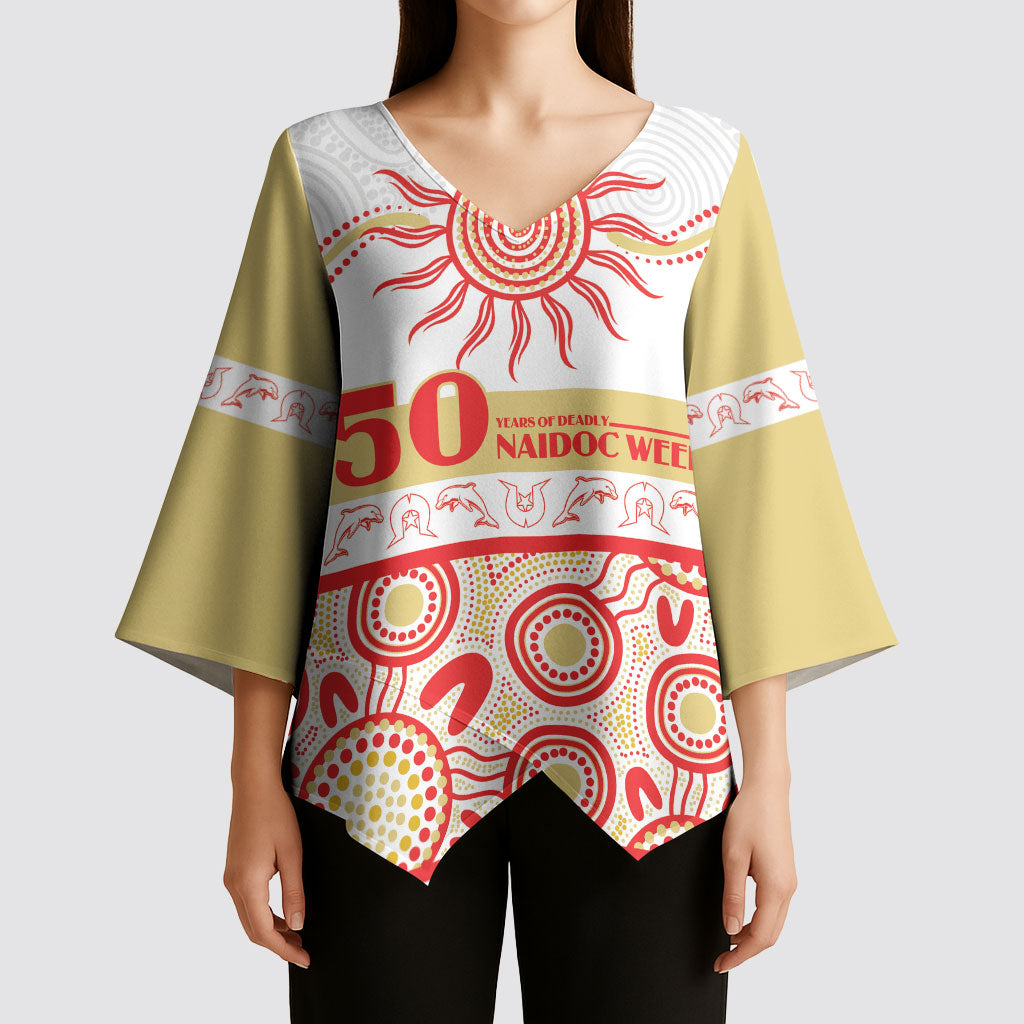 Dolphins NAIDOC Week Personalised Kimono Sleeve Blouse Aboriginal Torres Strait Islanders Vibe