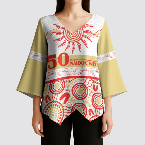 Dolphins NAIDOC Week Personalised Kimono Sleeve Blouse Aboriginal Torres Strait Islanders Vibe