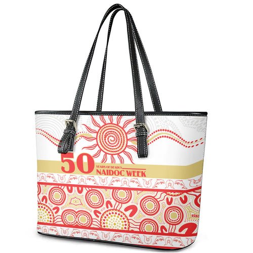 Dolphins NAIDOC Week Leather Tote Bag Aboriginal Torres Strait Islanders Vibe
