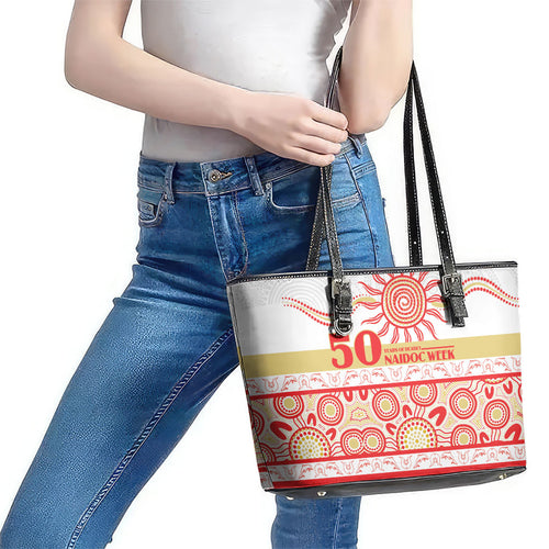 Dolphins NAIDOC Week Leather Tote Bag Aboriginal Torres Strait Islanders Vibe