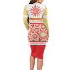 Dolphins NAIDOC Week Personalised Long Sleeve Bodycon Dress Aboriginal Torres Strait Islanders Vibe