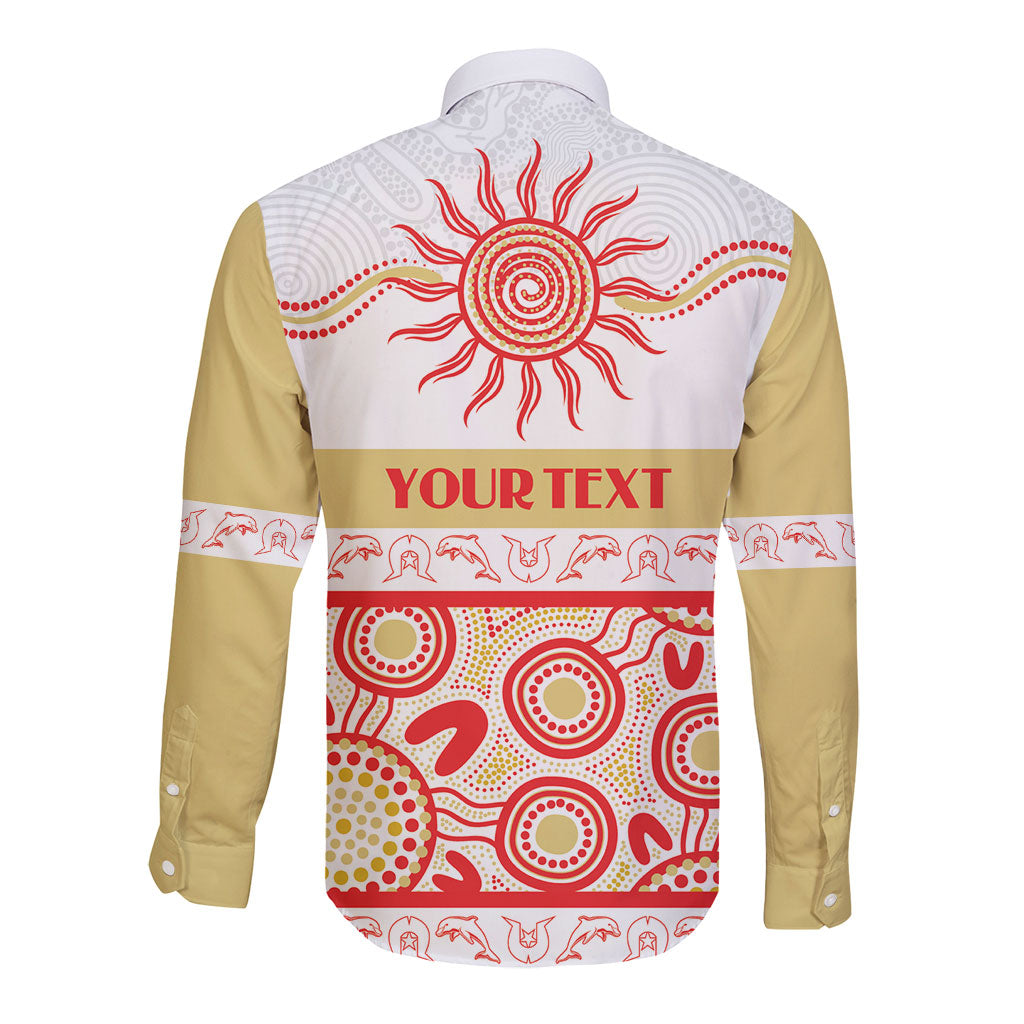 Dolphins NAIDOC Week Personalised Long Sleeve Button Shirt Aboriginal Torres Strait Islanders Vibe
