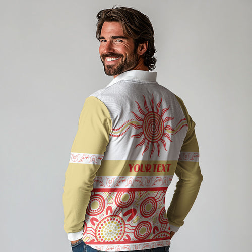 Dolphins NAIDOC Week Personalised Long Sleeve Polo Shirt Aboriginal Torres Strait Islanders Vibe