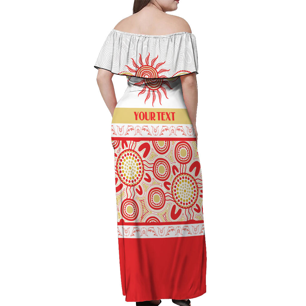 Dolphins NAIDOC Week Personalised Off Shoulder Maxi Dress Aboriginal Torres Strait Islanders Vibe