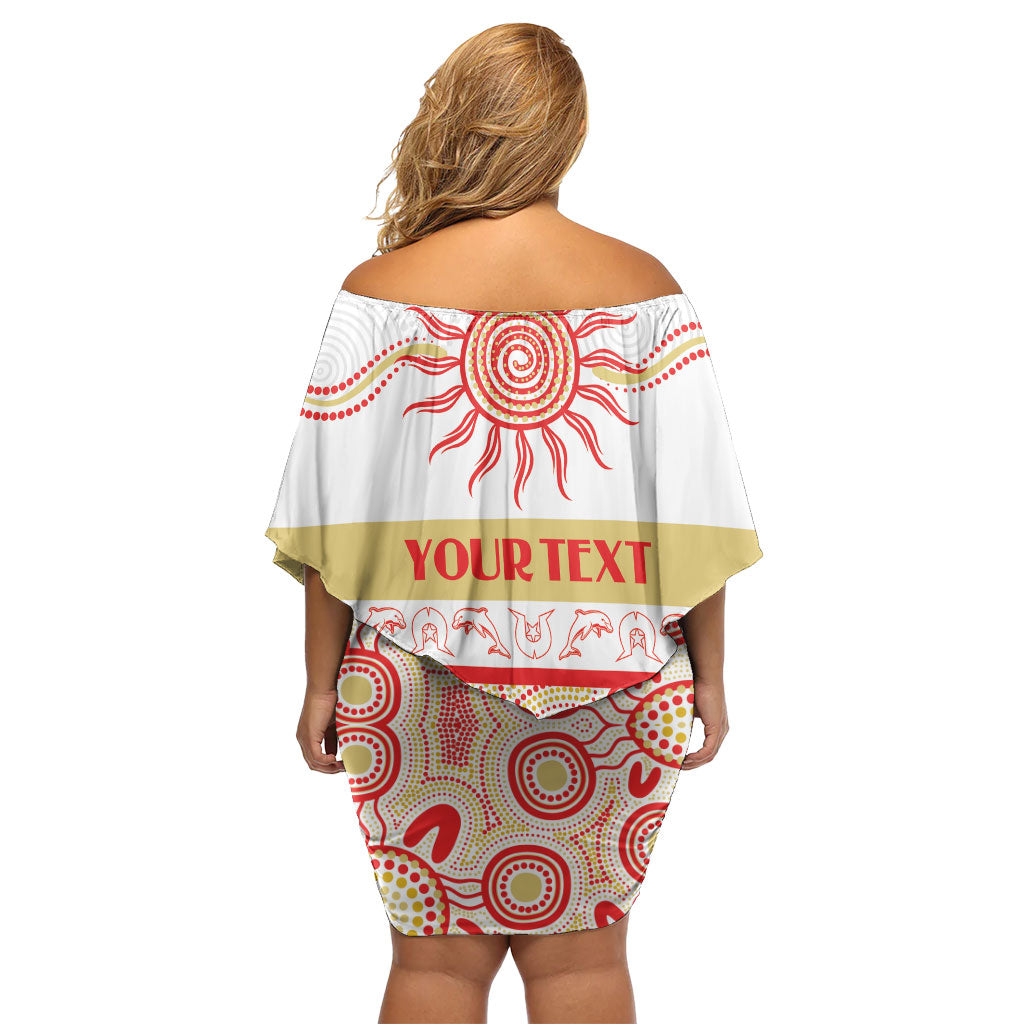 Dolphins NAIDOC Week Personalised Off Shoulder Short Dress Aboriginal Torres Strait Islanders Vibe