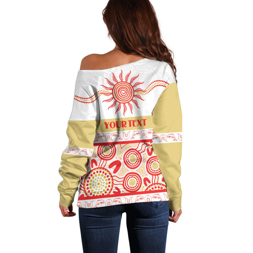 Dolphins NAIDOC Week Personalised Off Shoulder Sweater Aboriginal Torres Strait Islanders Vibe