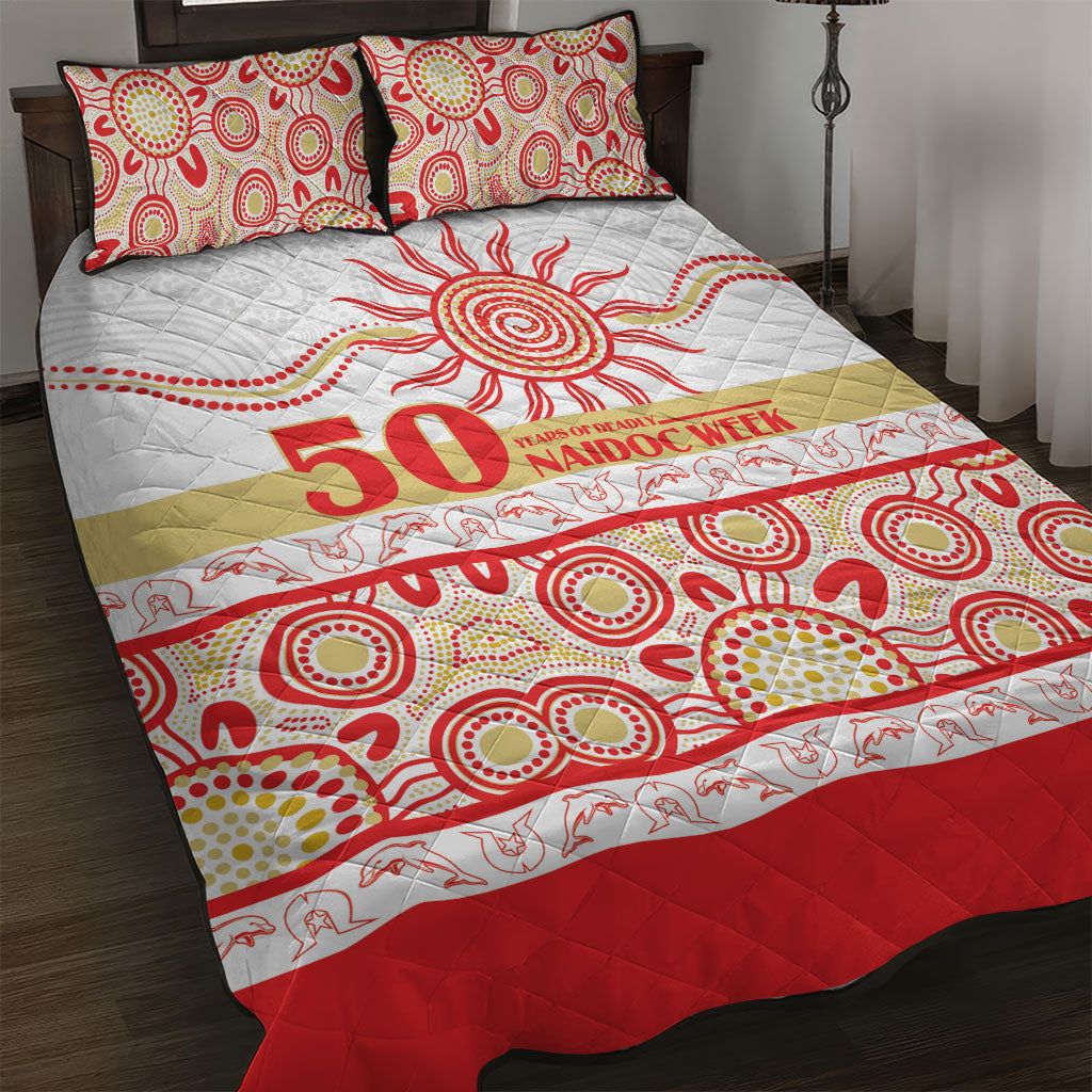 Dolphins NAIDOC Week Quilt Bed Set Aboriginal Torres Strait Islanders Vibe