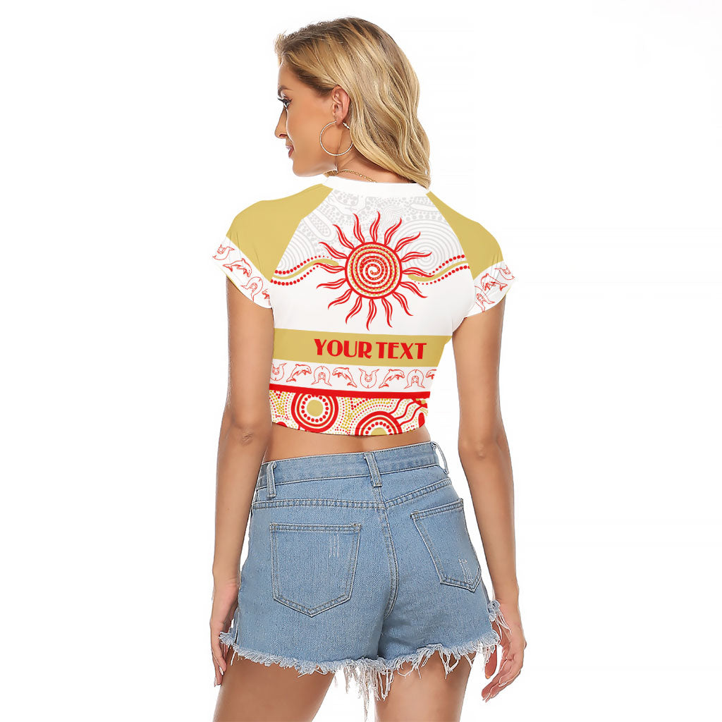 Dolphins NAIDOC Week Personalised Raglan Cropped T Shirt Aboriginal Torres Strait Islanders Vibe