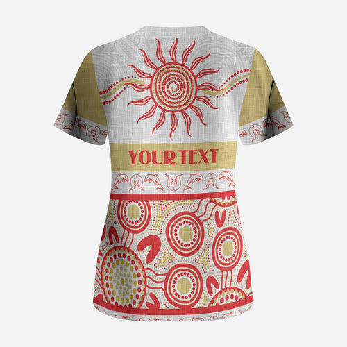 Dolphins NAIDOC Week Personalised Scrub Top Aboriginal Torres Strait Islanders Vibe