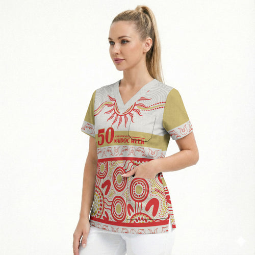 Dolphins NAIDOC Week Personalised Scrub Top Aboriginal Torres Strait Islanders Vibe