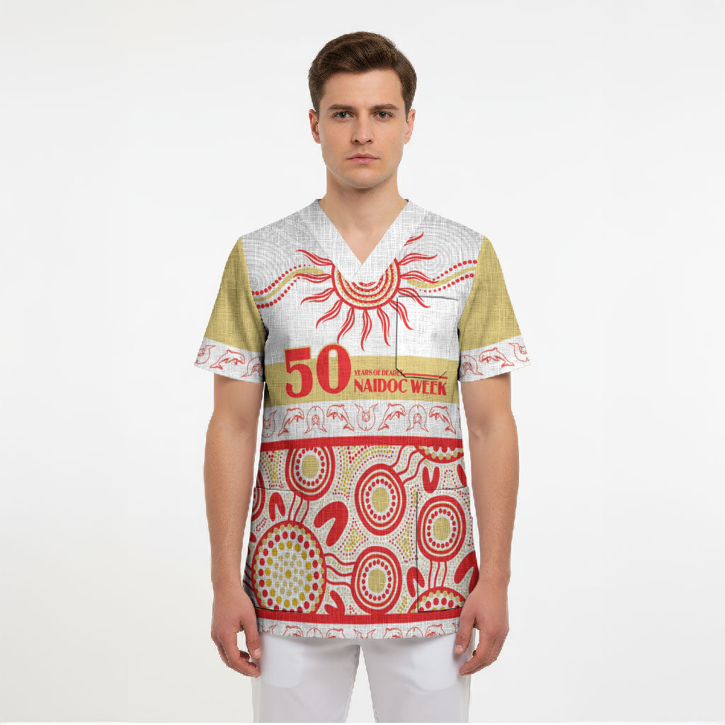 Dolphins NAIDOC Week Personalised Scrub Top Aboriginal Torres Strait Islanders Vibe