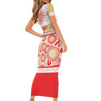 Dolphins NAIDOC Week Personalised Short Sleeve Bodycon Dress Aboriginal Torres Strait Islanders Vibe
