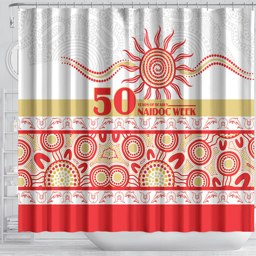 Dolphins NAIDOC Week Shower Curtain Aboriginal Torres Strait Islanders Vibe