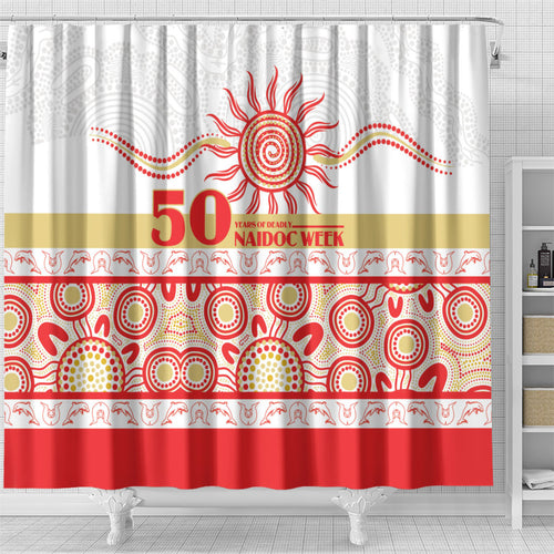 Dolphins NAIDOC Week Shower Curtain Aboriginal Torres Strait Islanders Vibe