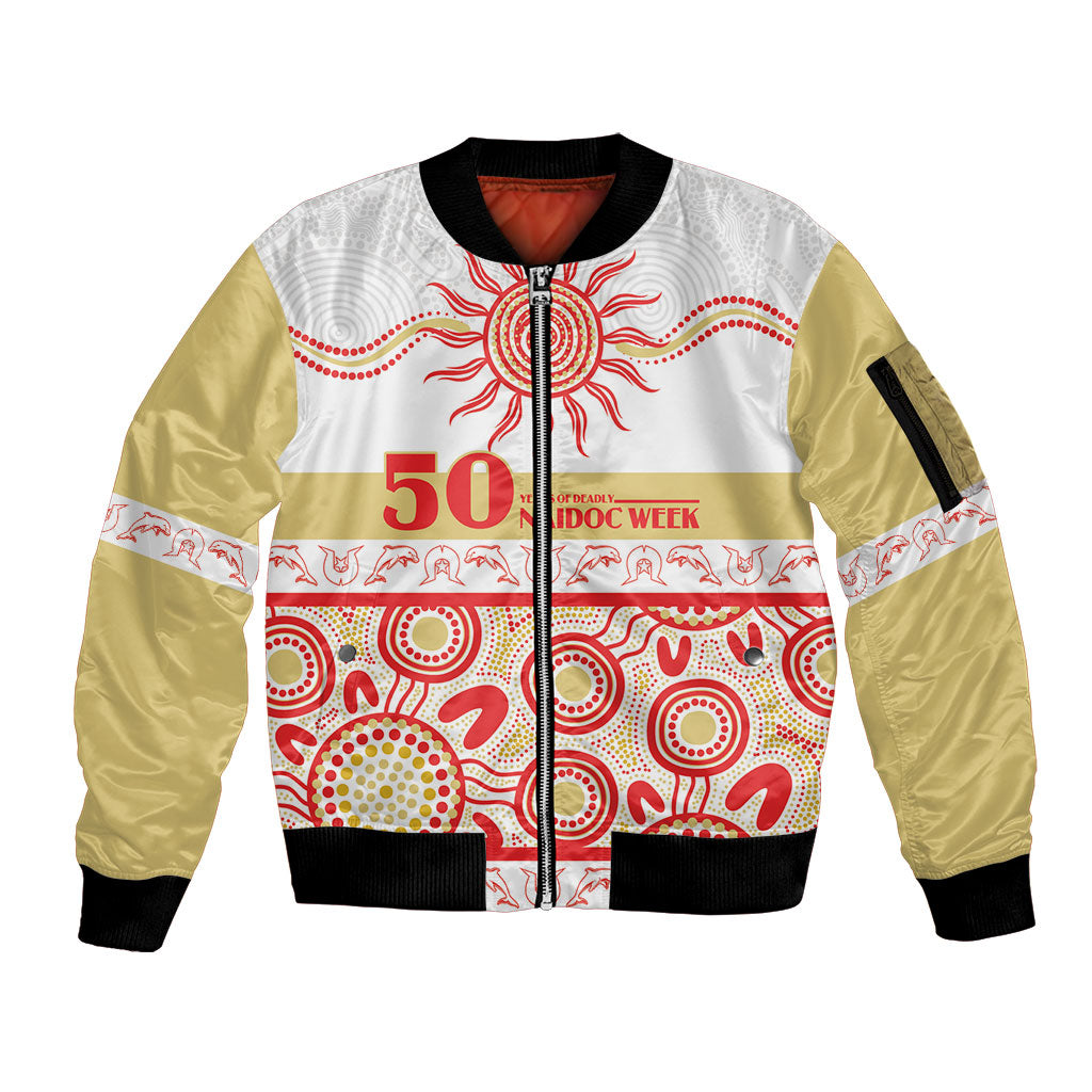 Dolphins NAIDOC Week Personalised Sleeve Zip Bomber Jacket Aboriginal Torres Strait Islanders Vibe