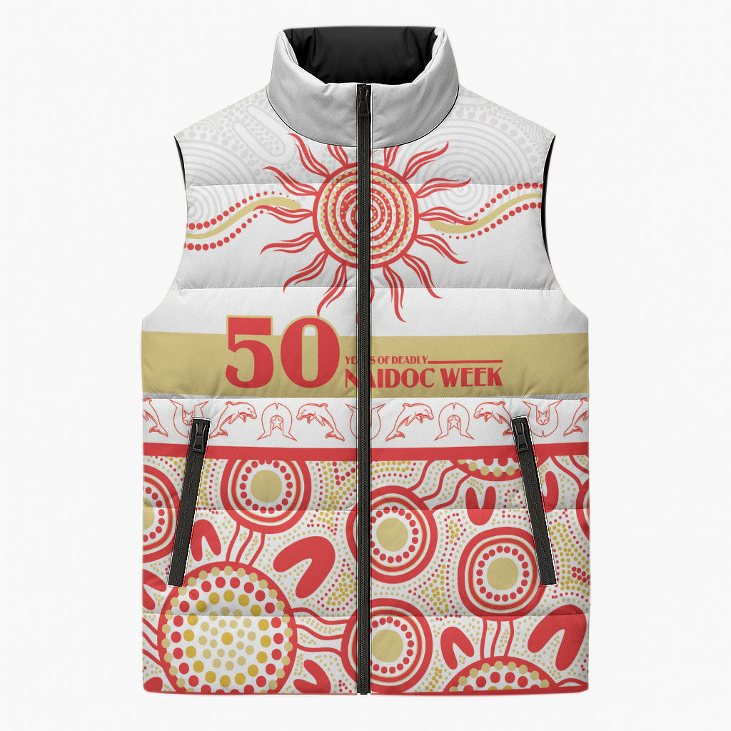 Dolphins NAIDOC Week Personalised Sleeveless Puffer Jacket Aboriginal Torres Strait Islanders Vibe
