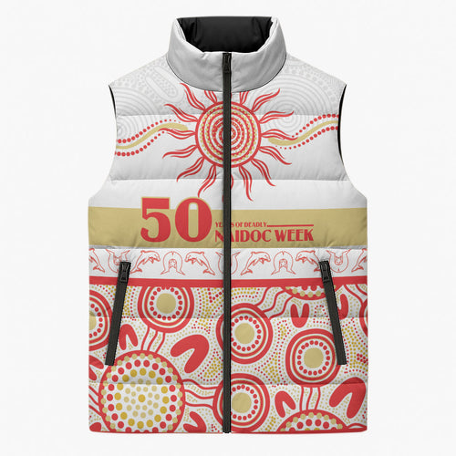 Dolphins NAIDOC Week Personalised Sleeveless Puffer Jacket Aboriginal Torres Strait Islanders Vibe