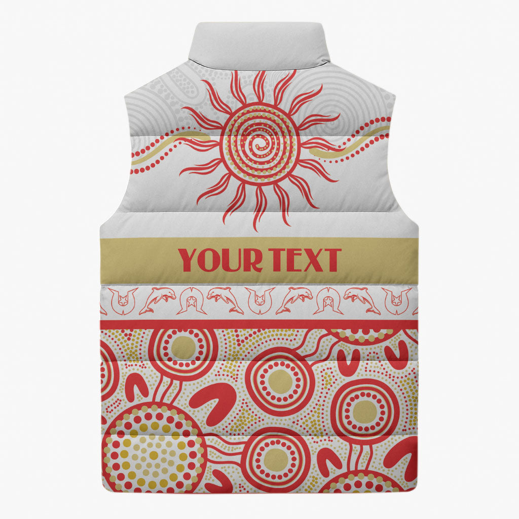 Dolphins NAIDOC Week Personalised Sleeveless Puffer Jacket Aboriginal Torres Strait Islanders Vibe