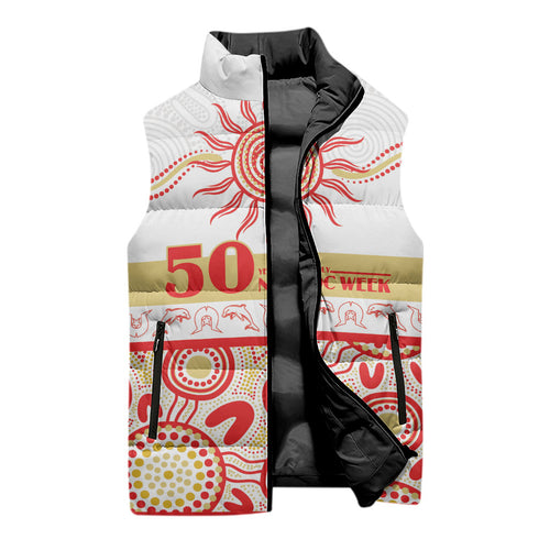 Dolphins NAIDOC Week Personalised Sleeveless Puffer Jacket Aboriginal Torres Strait Islanders Vibe