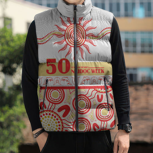 Dolphins NAIDOC Week Personalised Sleeveless Puffer Jacket Aboriginal Torres Strait Islanders Vibe