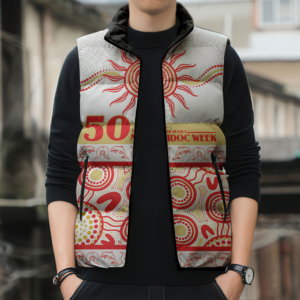 Dolphins NAIDOC Week Personalised Sleeveless Puffer Jacket Aboriginal Torres Strait Islanders Vibe