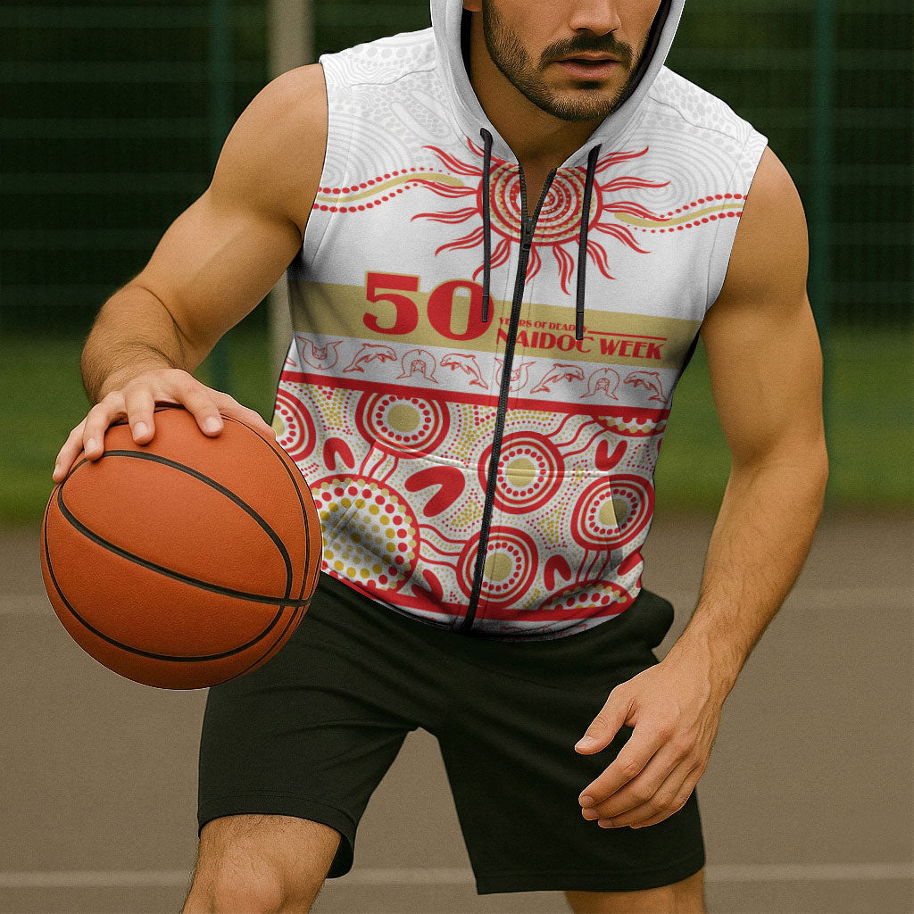 Dolphins NAIDOC Week Personalised Sleeveless Zip Hoodie Aboriginal Torres Strait Islanders Vibe