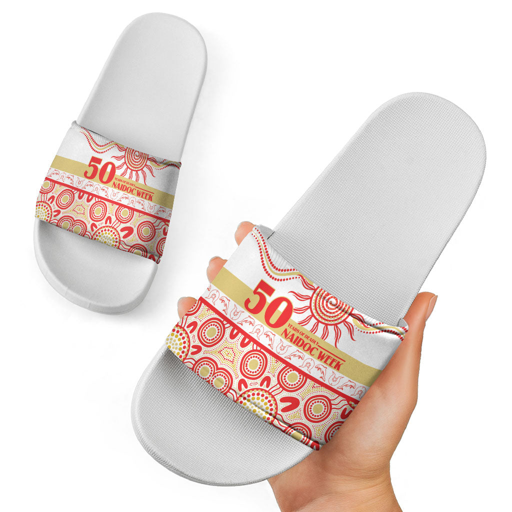 Dolphins NAIDOC Week Slide Sandals Aboriginal Torres Strait Islanders Vibe