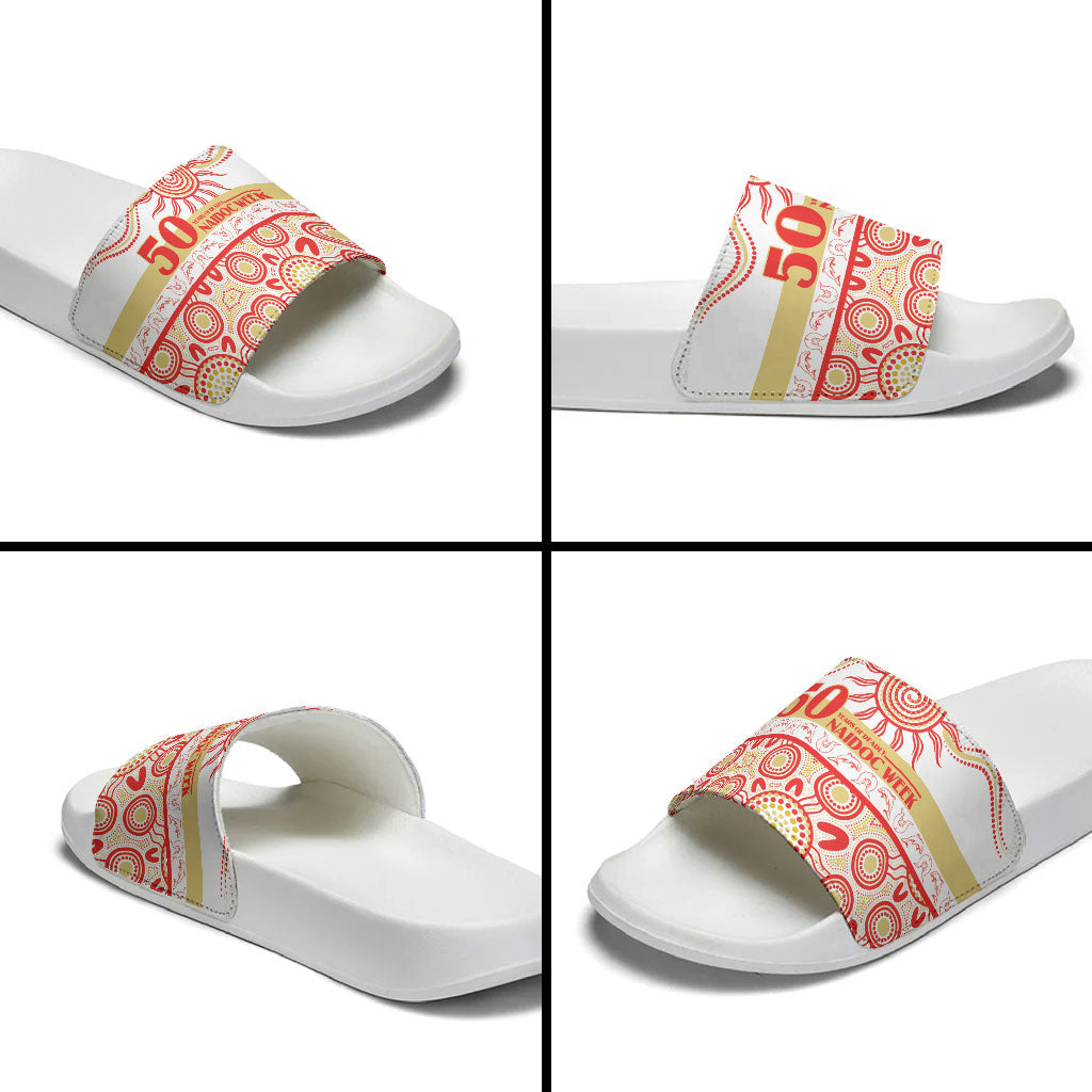 Dolphins NAIDOC Week Slide Sandals Aboriginal Torres Strait Islanders Vibe