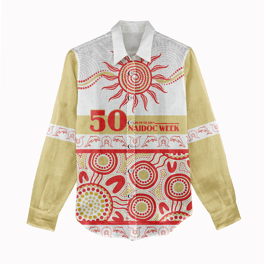 Dolphins NAIDOC Week Personalised Women Casual Shirt Aboriginal Torres Strait Islanders Vibe
