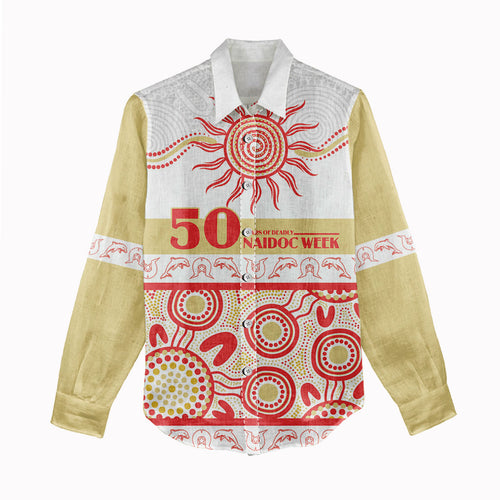 Dolphins NAIDOC Week Personalised Women Casual Shirt Aboriginal Torres Strait Islanders Vibe