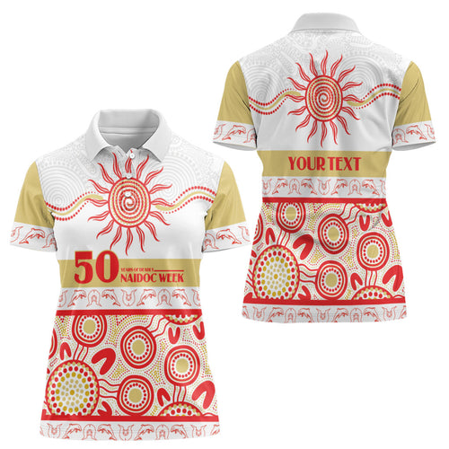 Dolphins NAIDOC Week Personalised Women Polo Shirt Aboriginal Torres Strait Islanders Vibe