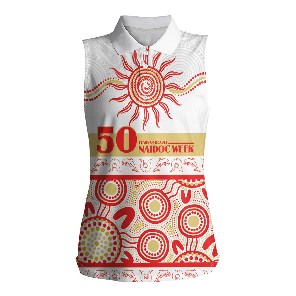 Dolphins NAIDOC Week Personalised Women Sleeveless Polo Shirt Aboriginal Torres Strait Islanders Vibe