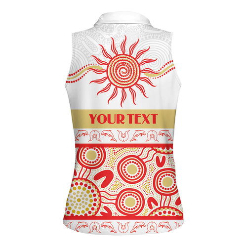 Dolphins NAIDOC Week Personalised Women Sleeveless Polo Shirt Aboriginal Torres Strait Islanders Vibe