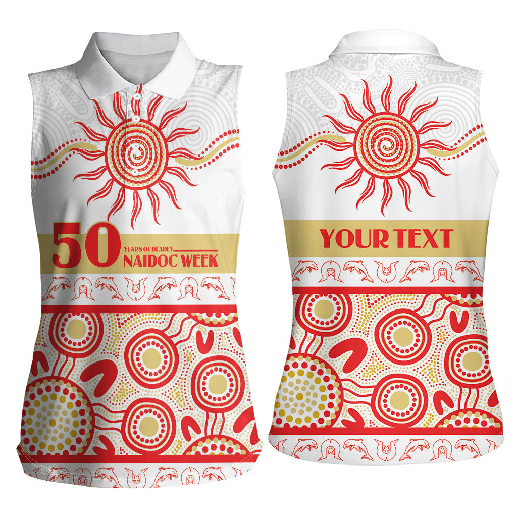 Dolphins NAIDOC Week Personalised Women Sleeveless Polo Shirt Aboriginal Torres Strait Islanders Vibe