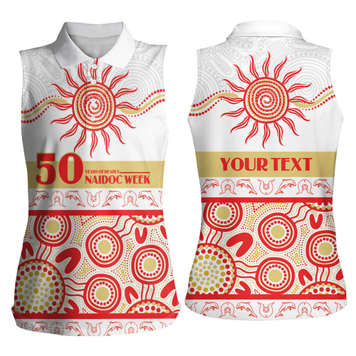Dolphins NAIDOC Week Personalised Women Sleeveless Polo Shirt Aboriginal Torres Strait Islanders Vibe