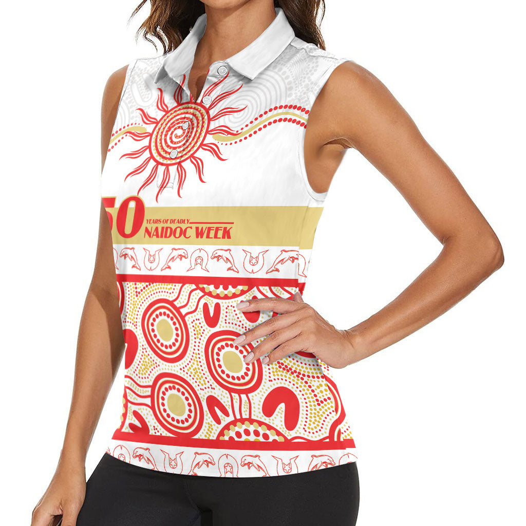 Dolphins NAIDOC Week Personalised Women Sleeveless Polo Shirt Aboriginal Torres Strait Islanders Vibe