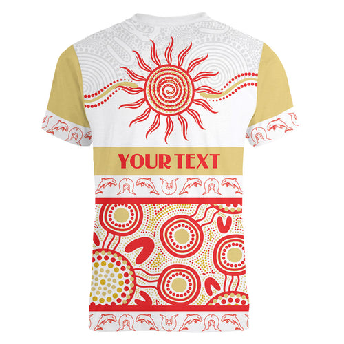 Dolphins NAIDOC Week Personalised Women V-Neck T-Shirt Aboriginal Torres Strait Islanders Vibe