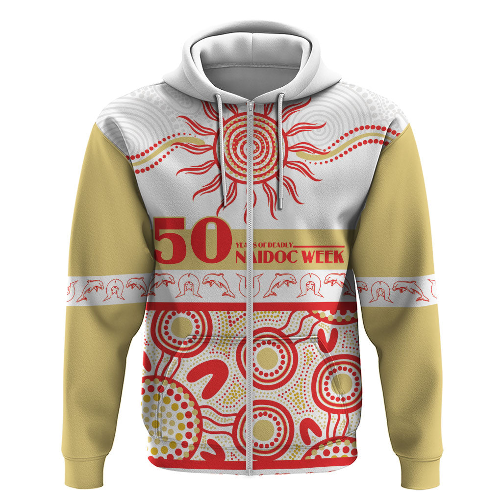 Dolphins NAIDOC Week Personalised Zip Hoodie Aboriginal Torres Strait Islanders Vibe