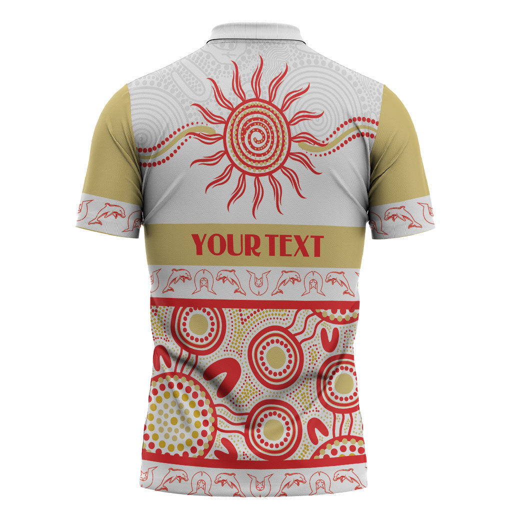 Dolphins NAIDOC Week Personalised Zipper Polo Shirt Aboriginal Torres Strait Islanders Vibe