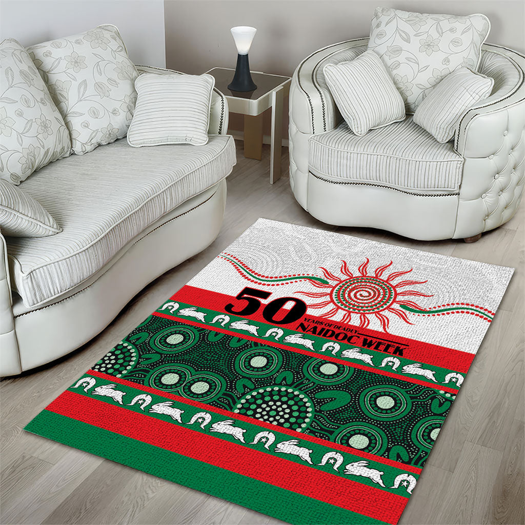 Rabbitohs NAIDOC Week Area Rug Aboriginal Torres Strait Islanders Vibe