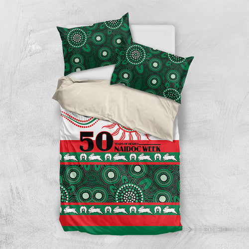 Rabbitohs NAIDOC Week Bedding Set Aboriginal Torres Strait Islanders Vibe
