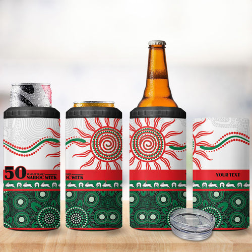 Rabbitohs NAIDOC Week Personalised 4 in 1 Can Cooler Tumbler Aboriginal Torres Strait Islanders Vibe