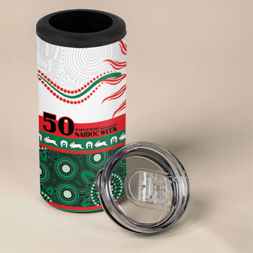 Rabbitohs NAIDOC Week Personalised 4 in 1 Can Cooler Tumbler Aboriginal Torres Strait Islanders Vibe