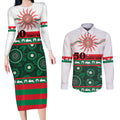 Rabbitohs NAIDOC Week Personalised Couples Matching Long Sleeve Bodycon Dress and Long Sleeve Button Shirt Aboriginal Torres Strait Islanders Vibe