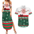Rabbitohs NAIDOC Week Personalised Couples Matching Summer Maxi Dress and Hawaiian Shirt Aboriginal Torres Strait Islanders Vibe